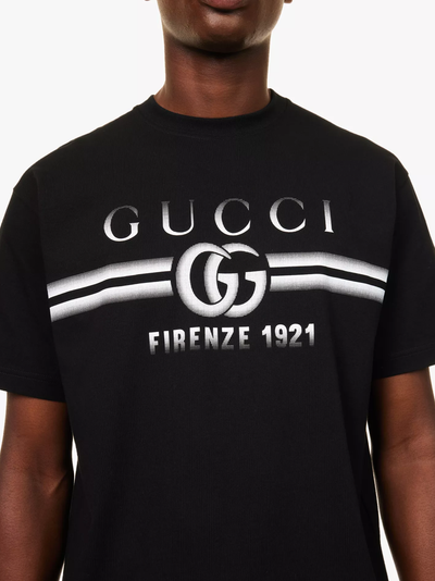 Gucci Interlocking Blur Logo T-Shirt in Black