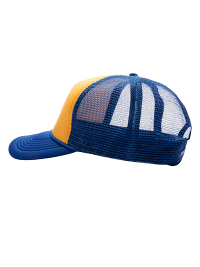 Gallery Dept Logo Trucker Cap in Navy Yellow