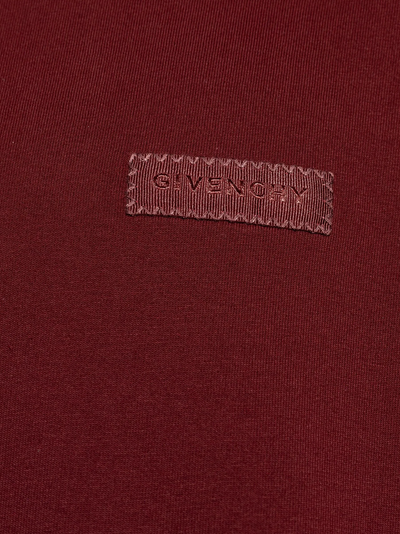 Givenchy Logo Patch T-Shirt in Burgundy