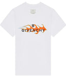 Givenchy Flames Logo Printed T-Shirt in White