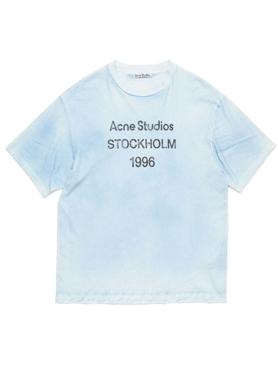 Acne Studios Stockholm Logo T-Shirt in 'Dusty Blue'