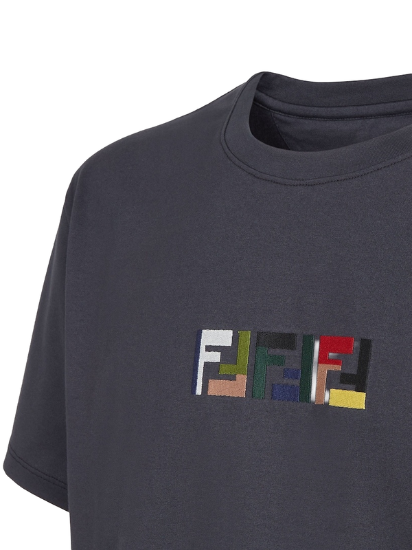 Fendi Triple FF Logo T-Shirt in Navy