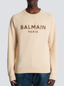 Balmain Paris Logo Print Sweatshirt in Beige