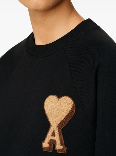 AMI Paris Ami De Coeur Patch Logo Sweatshirt in Black