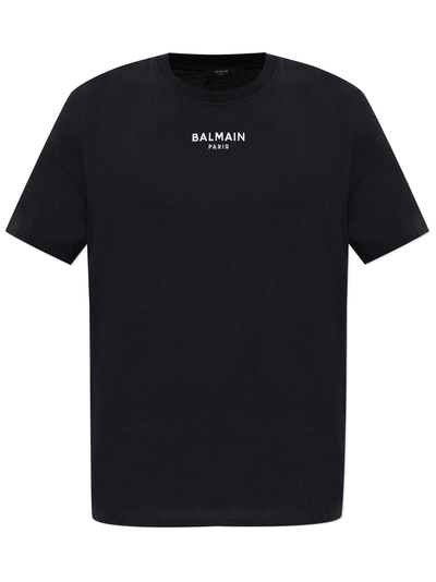 Balmain Paris Small Embroidered Logo T-Shirt in Black