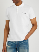 Dsquared2 Logo Print Piqué Polo Shirt in White