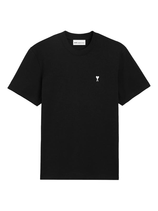 Ami Paris Ami de Couer White Logo T-Shirt in Black
