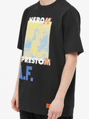 Heron A.F Authorised Heron Printed T-Shirt in Black