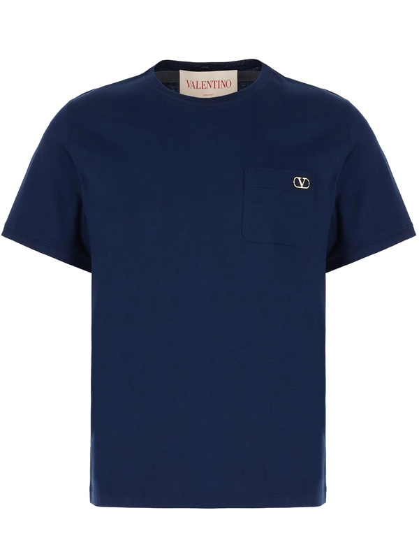 Valentino Plaque Logo T-Shirt in Blue