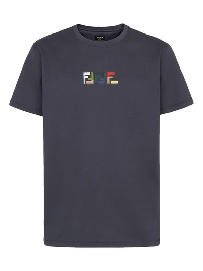 Fendi Triple FF Logo T-Shirt in Navy