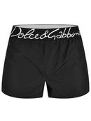 Dolce & Gabbana Script Logo Swim Shorts in Black