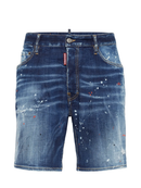 Dsquared2 Paint Splatter Jean Shorts in Blue