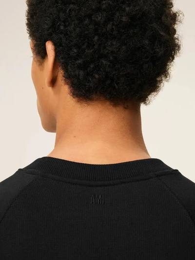 AMI Paris Ami De Coeur Patch Logo Sweatshirt in Black