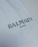 Balmain Vintage Silver Gel Logo T-Shirt in White