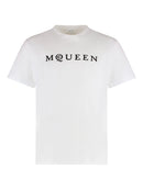 Alexander McQueen Flocked Logo T-Shirt in White
