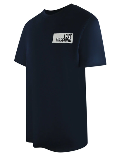 Love Moschino Block Logo T-Shirt in Navy