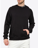 Balmain Collar Logo Print Sweatshirt in Black