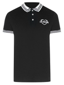 Love Moschino Twin Tipped Collar Polo Shirt in Black