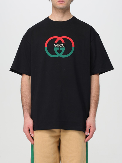 Gucci Interlocking 'G' Print Oversized T-Shirt in Black
