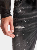 Dsquared2 Paint Splatter Rhinestone Skater Jeans in Black