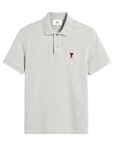 Ami Paris Ami De Coeur Polo Shirt in Grey