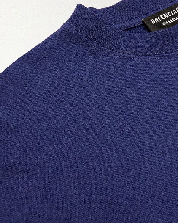Balenciaga Political Campaign Embroidered Logo T-Shirt in Blue