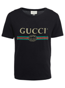 Gucci GG Bar Logo Printed T-Shirt in Black