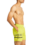Amiri MA Logo Printed Swim Shorts in Yellow/Black