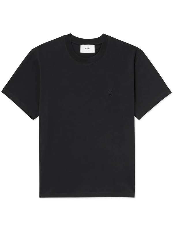Ami Paris 'Ami De Coeur' Logo-Embossed T-Shirt in Black