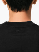 Ami Paris Ami de Couer White Logo T-Shirt in Black