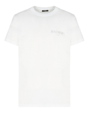 Balmain Vintage Silver Gel Logo T-Shirt in White