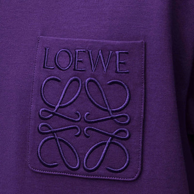 Loewe Relaxed Fit Tonal Pocket Logo T-Shirt in Tennis Purple