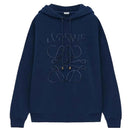 Loewe Split Logo Relaxed Fit Hoodie in Navy Blue