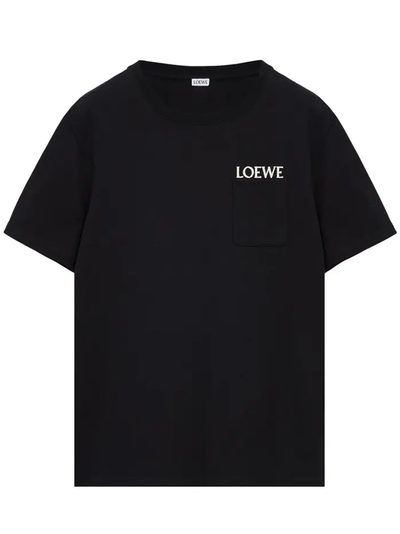 Loewe Pocket Embroidered Logo T-shirt in Black