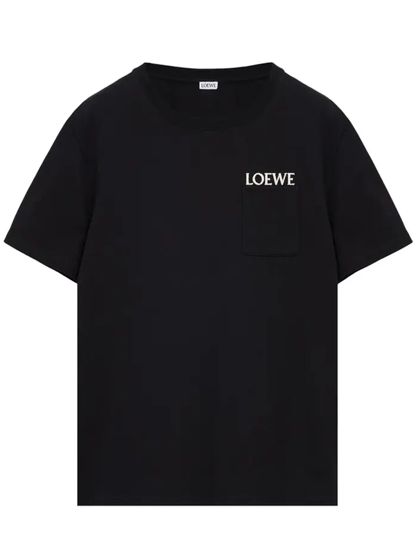Loewe Pocket Embroidered Logo T-shirt in Black