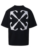 Off-White Lunar Arrow Logo Print T-Shirt in Black