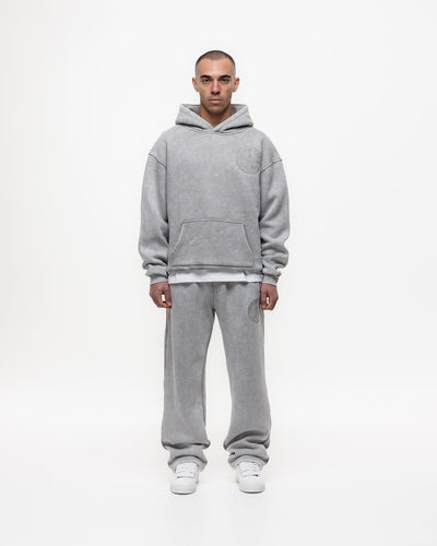 Magiri Embroidered Acid Wash Joggers in Washed Oatmeal