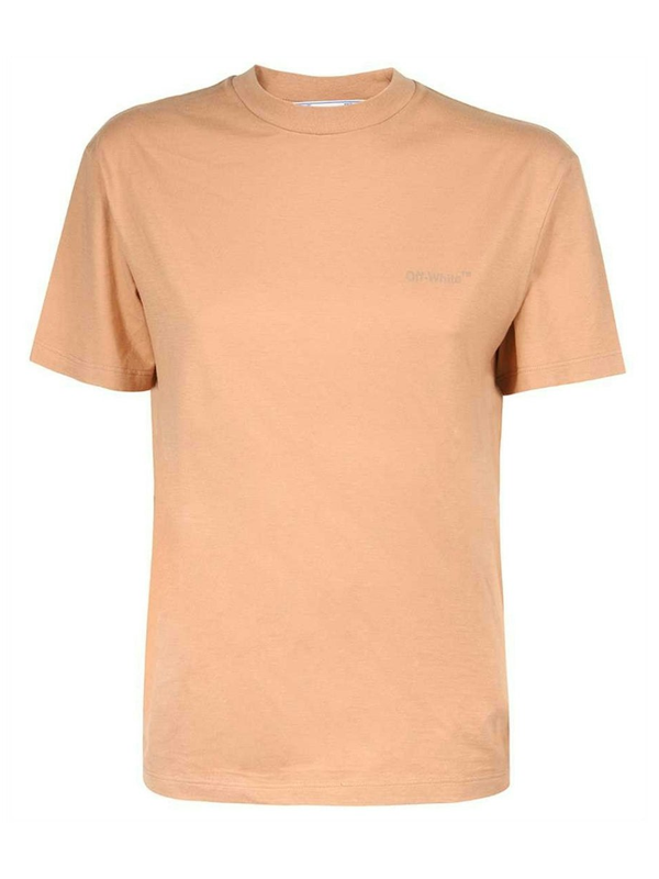 Off White Diag Regular Fit Brown T Shirt