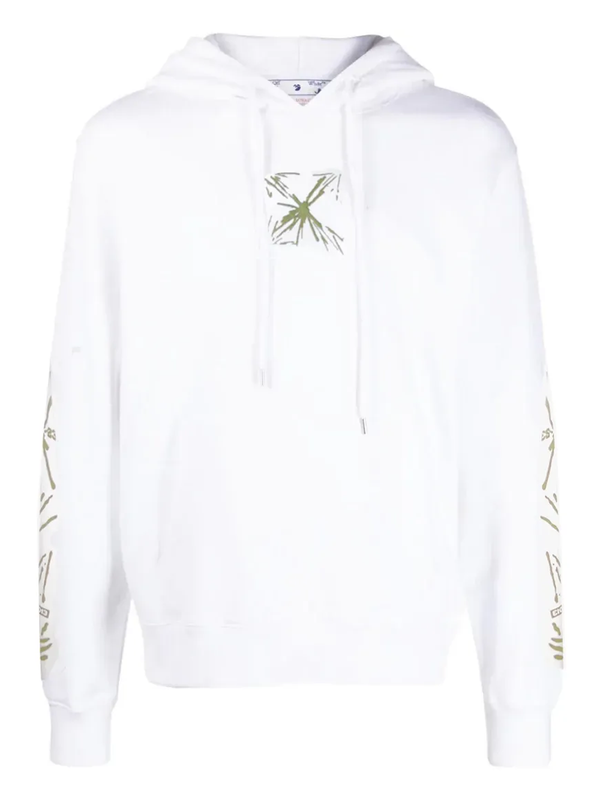 Off White Splash Arrow Skate Fit White Hoodie