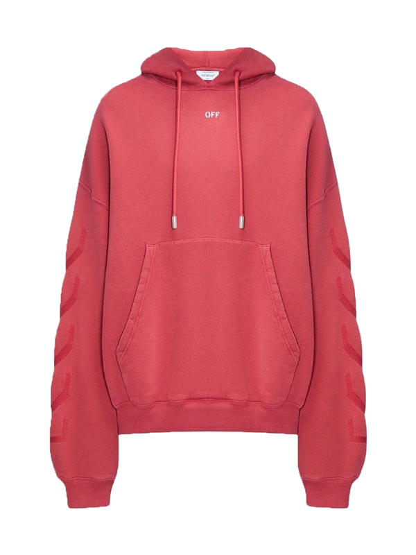Off-White St Matthew Design Washed Red Hoodie