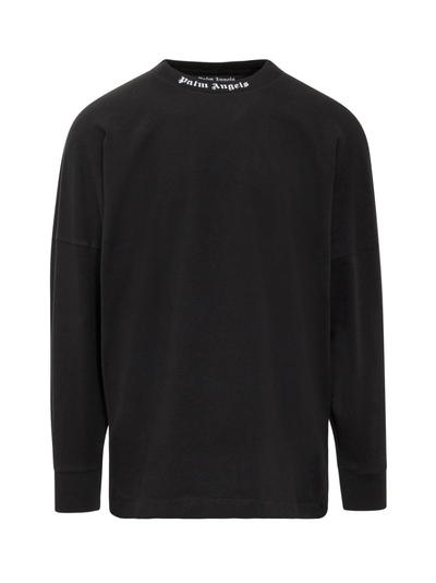 Palm Angels Classic Logo Long Sleeve Black T Shirt