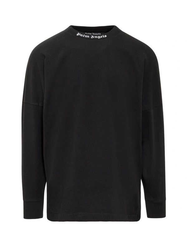 Palm Angels Classic Logo Long Sleeve Black T Shirt