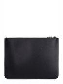 Givenchy Logo Leather Large Zip Flat Pouch in Black