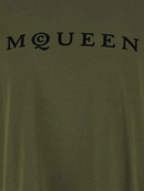 Alexander McQueen Flocked Logo T-Shirt in Green