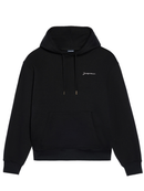 Jacquemus Signature Embroidered Logo Hoodie in Black