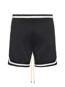 Rhude Exclusive Blue Outline Logo Swim Shorts in Black