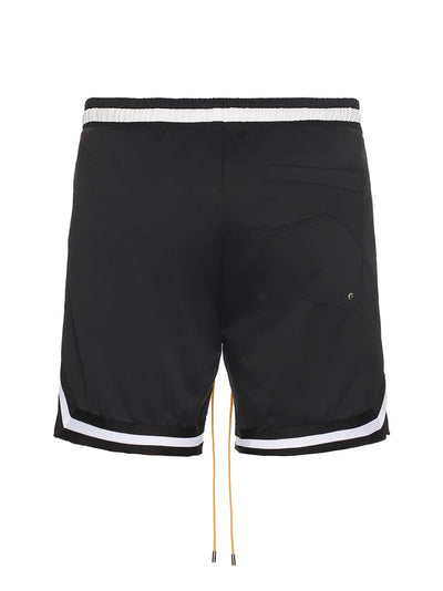 Rhude Exclusive Blue Outline Logo Swim Shorts in Black