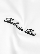 Balmain Logo Embroidered Loose Fit T-Shirt in White