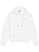 Jacquemus Signature Embroidered Logo Hoodie in White