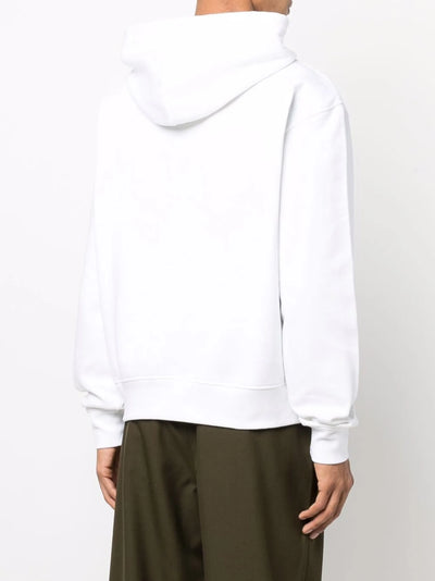 Jacquemus Signature Embroidered Logo Hoodie in White